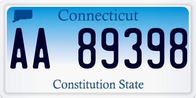 CT license plate AA89398