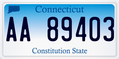CT license plate AA89403