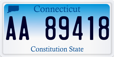 CT license plate AA89418
