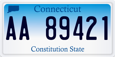 CT license plate AA89421