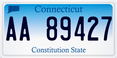 CT license plate AA89427