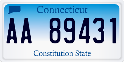 CT license plate AA89431