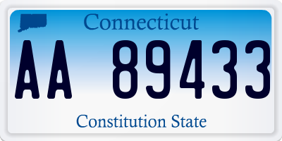 CT license plate AA89433