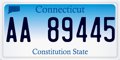 CT license plate AA89445