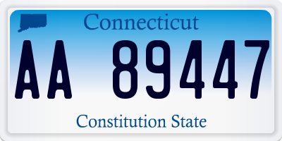 CT license plate AA89447