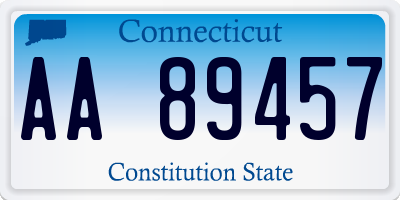 CT license plate AA89457