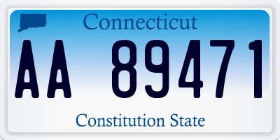 CT license plate AA89471