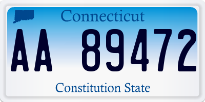 CT license plate AA89472