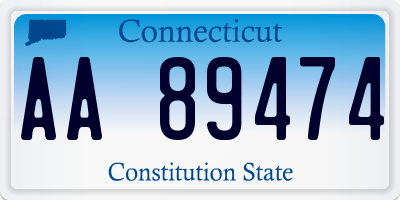 CT license plate AA89474