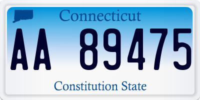 CT license plate AA89475