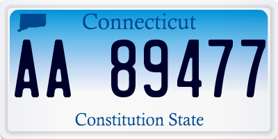 CT license plate AA89477