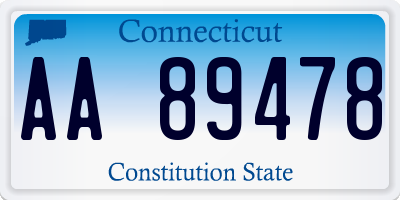 CT license plate AA89478