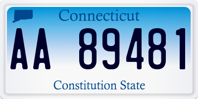 CT license plate AA89481