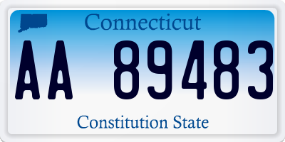 CT license plate AA89483