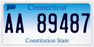 CT license plate AA89487