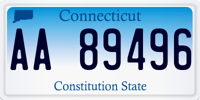 CT license plate AA89496