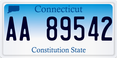 CT license plate AA89542