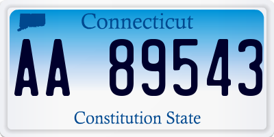 CT license plate AA89543