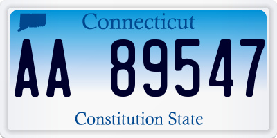 CT license plate AA89547