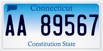 CT license plate AA89567