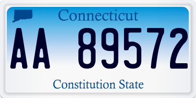 CT license plate AA89572