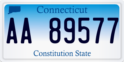 CT license plate AA89577