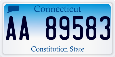 CT license plate AA89583