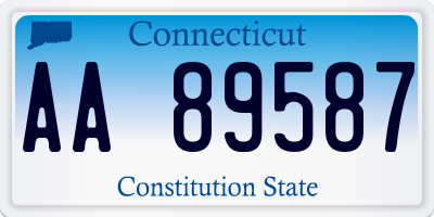 CT license plate AA89587