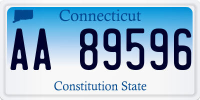 CT license plate AA89596