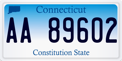 CT license plate AA89602
