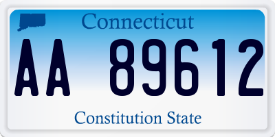 CT license plate AA89612