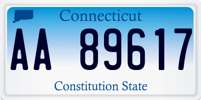 CT license plate AA89617