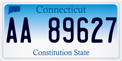 CT license plate AA89627