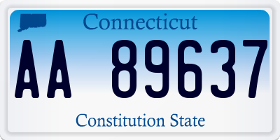 CT license plate AA89637