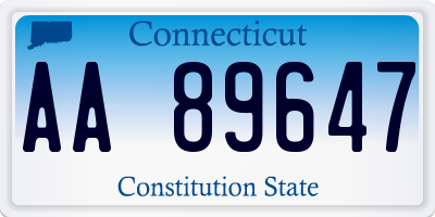 CT license plate AA89647