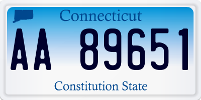 CT license plate AA89651