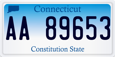 CT license plate AA89653