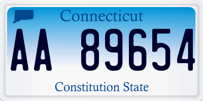 CT license plate AA89654