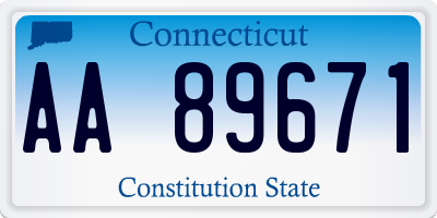 CT license plate AA89671