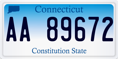 CT license plate AA89672