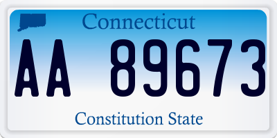 CT license plate AA89673
