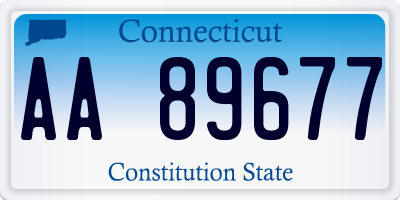 CT license plate AA89677
