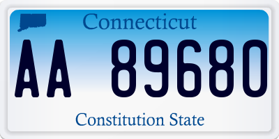 CT license plate AA89680