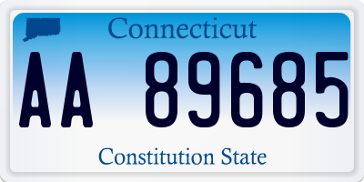 CT license plate AA89685