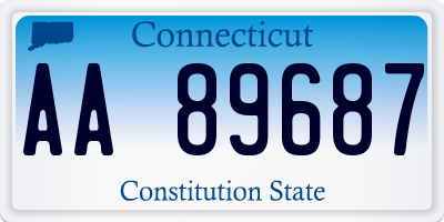 CT license plate AA89687