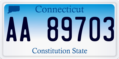 CT license plate AA89703