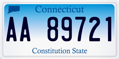 CT license plate AA89721