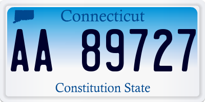 CT license plate AA89727