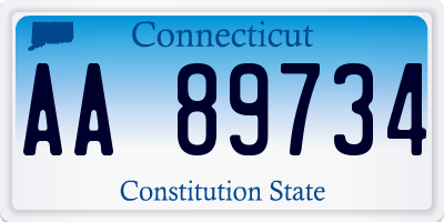 CT license plate AA89734