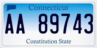 CT license plate AA89743